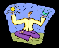 Yoga u Meditation befördern Gelassenheit Flexibilität Gleichgewicht Kraft Dehnung Beweglichkeitund Klarheit