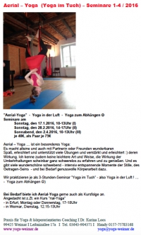 Aerial-Yoga - Yoga im Tuch - Yoga zum abhängen ;) - Termine 1-4-2016